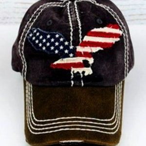 Distressed Patriotic Americana Eagle Cap